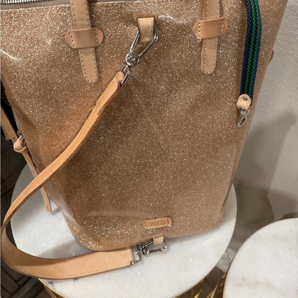 Consuela Leopard Print Tote with Tan and Green Accents - Picture 6 of 12